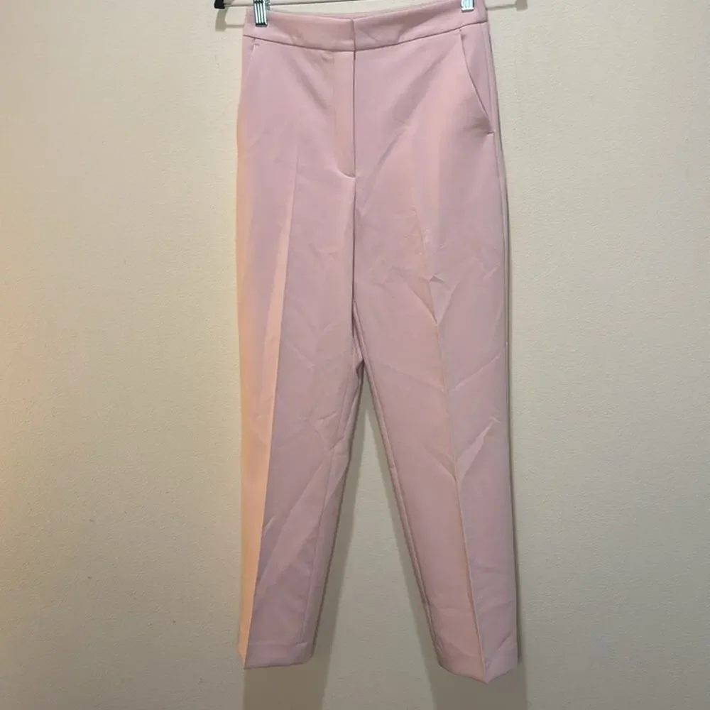 Zara Pink Pleated High Waist Trouser Pants Size XS